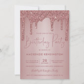 Elegant Roos Gold Sparkle Glitter Drift Birthday Kaart (Voorkant)