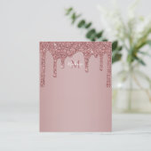 Elegant Roos Gold Sparkle Glitter Drift Monogram (Staand voorkant)