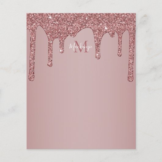 Elegant Roos Gold Sparkle Glitter Drift Monogram (Voorkant)