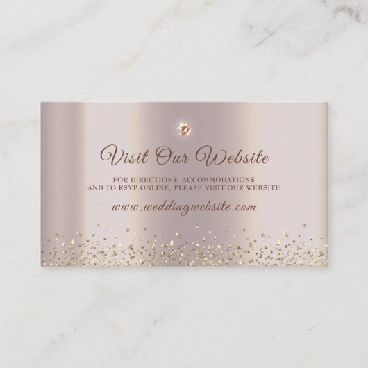 Elegant Roos Gold Sparkle Glitter Folie Informatiekaartje (Voorkant)