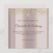 Elegant Roos Gold Sparkle Glitter Folie Kaart (Voorkant / Achterkant)