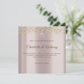 Elegant Roos Gold Sparkle Glitter Folie Kaart (Staand voorkant)