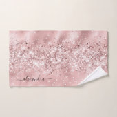 Elegant Roos Gold Sparkly Glitter Custom Chic Bad Handdoek (Handdoek)