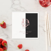 Elegant Roos Gold Split Custom Monogram A B C D Servet (Insitu)