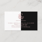 Elegant Roos Gold Split Custom Monogram Letter E Visitekaartje (Achterkant)