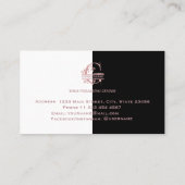 Elegant Roos Gold Split Custom Monogram Letter G Visitekaartje (Achterkant)