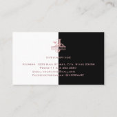 Elegant Roos Gold Split Custom Monogram Letter J Visitekaartje (Achterkant)