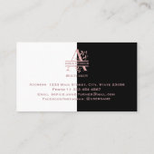 Elegant Roos Gold Split Custom Monogram Logo Visitekaartje (Achterkant)