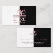 Elegant Roos Gold Split Custom Monogram Logo Visitekaartje (Voorkant / Achterkant)