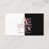 Elegant Roos Gold Split Custom Monogram Logo Visitekaartje (Voorkant)