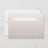 Elegant Roos Gold Striped Moderne Cadeaubon (Voorkant)