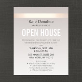 Elegant Roos Gold Striped Moderne Open House Flyer