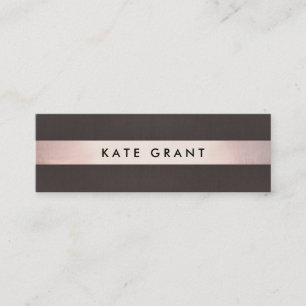 Elegant Roos Gold Striped Professional Mini Visitekaartje