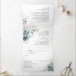 Elegant Roos Gold Succulents Greenery Wedding Drieluik Uitnodiging<br><div class="desc">Deze prachtige waterverf is een mooie,  drieledige uitnodiging voor een groene bruiloft,  een perfecte keuze voor je moderne en romantische bruiloft. Het alles-in-één ontwerp kenmerkt uw foto en omvat een trouwuitnodiging,  trouwdetails,  en een zelf-gerichte kaart RSVP die de gasten kunnen afsnijden en terug naar u verzenden.</div>