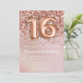 Elegant Roos Gold Sweet 16e verjaardag Kaart (Staand voorkant)