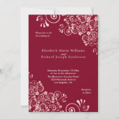 Elegant Roos Gold Swirls Burgundy Wedding Kaart (Voorkant)