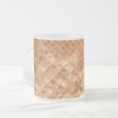 Elegant Roos Gold Tegel Patroon met Monogram Matglas Koffiemok (Voorkant links)