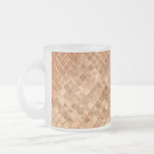 Elegant Roos Gold Tegel Patroon met Monogram Matglas Koffiemok (Links)