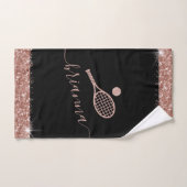 Elegant Roos Gold Tennis Roze Glitter Naam Handdoek (Handdoek)