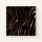 Elegant Roos Gold Tiger Striped Black Notitieboek (Achterkant)