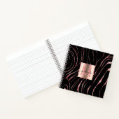 Elegant Roos Gold Tiger Striped Black Notitieboek (Binnen)