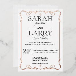 Elegant Roos Gold Traditional Wedding Folie Uitnodiging