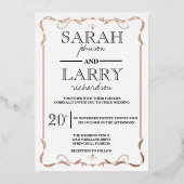 Elegant Roos Gold Traditional Wedding Folie Uitnodiging (Voorkant)