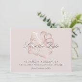 Elegant Roos Gold Tropical Hibiscus Flower Wedding Save The Date (Staand voorkant)
