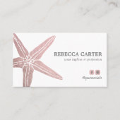 Elegant ROOS Gold Tropical Starfish Beach Coasta Visitekaartje (Voorkant)