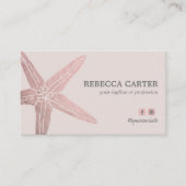Elegant ROOS Gold Tropical Starfish Beach Coasta Visitekaartje (Voorkant)