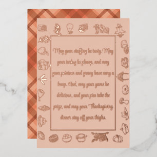 Elegant Roos Gold Typografie en Thanksgiving picto Folie Feestdagenkaart