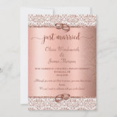 Elegant Roos Gold Typography Wedding Elopement Aankondiging (Voorkant)