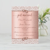 Elegant Roos Gold Typography Wedding Elopement Aankondiging (Staand voorkant)