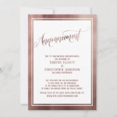 Elegant Roos Gold uitgestelde trouwaankondiging Kaart (Voorkant)