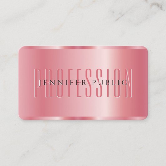 Elegant Roos Gold Uw aangepaste tekst Sjabloon Lux Visitekaartje (Voorkant)