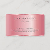 Elegant Roos Gold Uw aangepaste tekst Sjabloon Lux Visitekaartje (Achterkant)