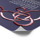 Elegant Roos Gold Vines Navy Blue Seating Chart Poster (Hoek)