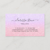 Elegant roos gold & violet glitter make-up kunsten visitekaartje (Achterkant)