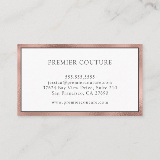 Elegant Roos Gold Visitekaartje (Achterkant)