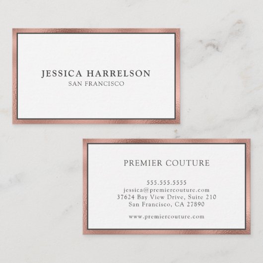 Elegant Roos Gold Visitekaartje (Voorkant / Achterkant)