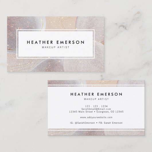 Elegant Roos Gold Visitekaartje (Voorkant / Achterkant)