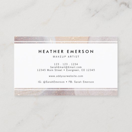 Elegant Roos Gold Visitekaartje (Achterkant)