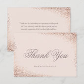 Elegant Roos Gold Vrijgezellenfeest Bedankkaart (Voorkant / Achterkant)