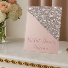 Elegant Roos Gold Vrijgezellenfeest Welkom Reclamebord Met Voetstuk