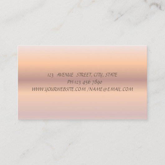 Elegant Roos Gold Waterverf Flowers Visitekaartje (Achterkant)