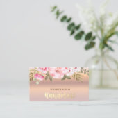 Elegant Roos Gold Waterverf Flowers Visitekaartje (Staand voorkant)