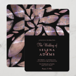 Elegant Roos gold Waterverf Foliage Weddenschap Kaart