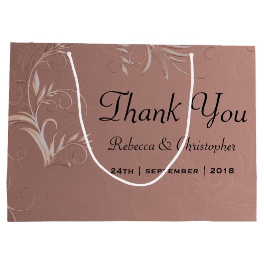 Elegant Roos Gold Weddenschap Hartelijk dank Groot Cadeauzakje (Achterkant)