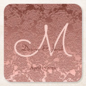 Elegant Roos Gold Weddenschappen Kartonnen Onderzetters (Voorkant)