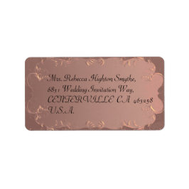 Elegant Roos Gold Wedding Adresetiketten Etiket